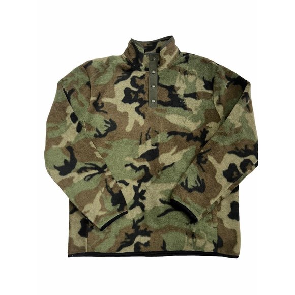 Polo Ralph Lauren Other - Polo Ralph Lauren Fleece Snap Pullover Green Camo NWT Large